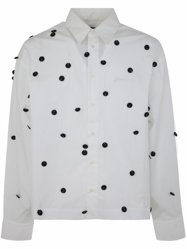 JACQUEMUS ジャックムス シャツ メンズ 秋冬2023 23H236SH065.1454 1EM WHITE BLACK DOTS  EMBROI 【関税・送料無料】【ラッピング無料】 ｜au PAY マーケット