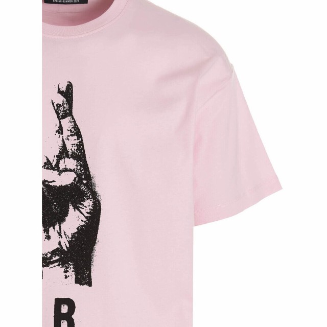 RAF SIMONS ラフ シモンズ Pink 'R Hand Sign' T-shirt Tシャツ メンズ