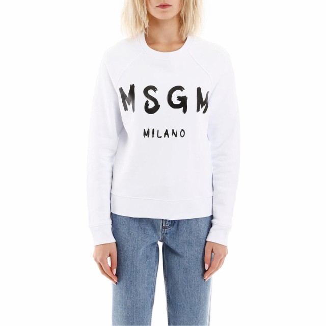 MSGM エムエスジーエム OPTICAL WHITE (White) トレーナー レディース 秋冬2022 2000MDM513 200000  01OW 【関税・送料無料】【ラッピング｜au PAY マーケット