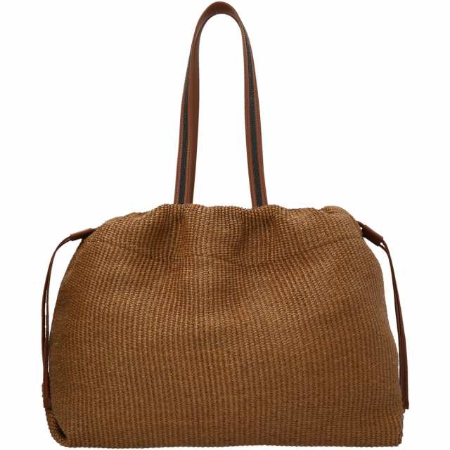 BRUNELLO CUCINELLI ブルネロクチネリ Brown Raffia shopping bag