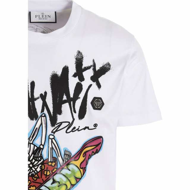 PHILIPP PLEIN フィリップ プレイン White T-shirt Skull Hawaii T