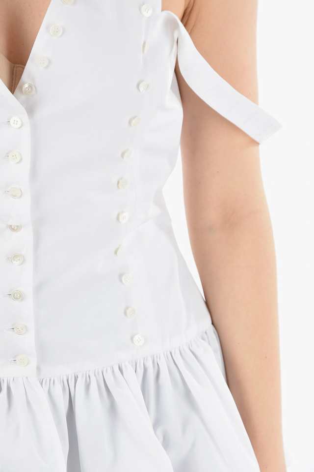 ROCHAS ロシャス White トップス ROPU60001A/RU013100 レディース RUFFLED TOP WITH  DECORATIVE BUTTONS 【関税・送料無料】【ラッピング｜au PAY マーケット