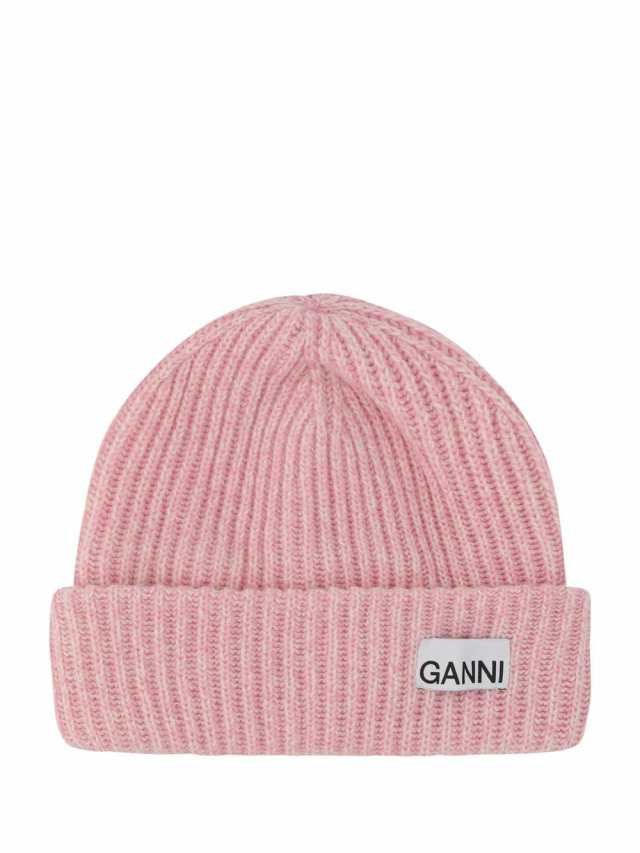 人気デザイナー GANNI ガニー Pink Logo patch basque beret 帽子