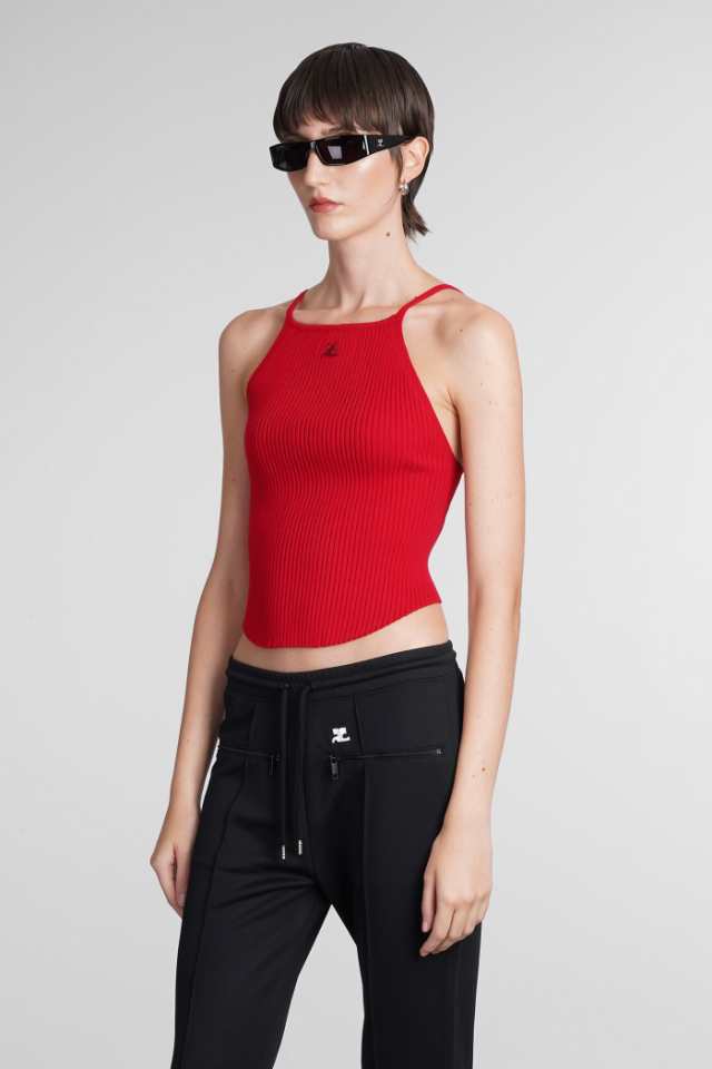 COURREGES クレージュ レッド red ニットウェア レディース 秋冬2023