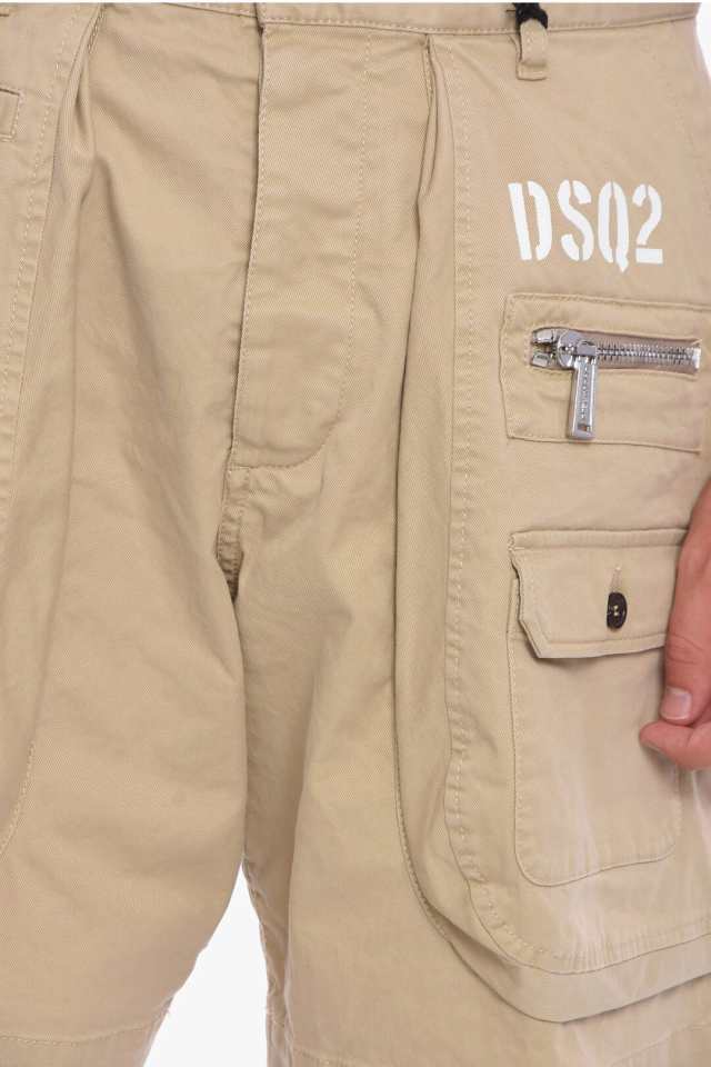 DSQUARED2 ディースクエアード パンツ S74MU0720 S39021 111 メンズ DENIM CARGO SHORTS WITH  LOGO PRINT 【関税・送料無料】【ラッピン｜au PAY マーケット