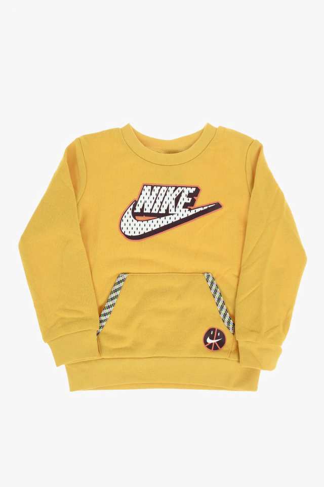 NIKE KIDS ナイキ Yellow トレーナー 86J842-Y3E ボーイズ FRONT PRINTED CREW-NECK  SWEATSHIRT 【関税・送料無料】【ラッピング無料】 d｜au PAY マーケット