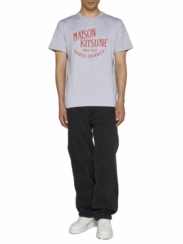 MAISON KITSUNE メゾン キツネ Light grey melange Tシャツ メンズ