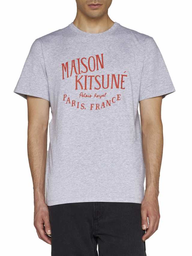 MAISON KITSUNE メゾン キツネ Light grey melange Tシャツ メンズ