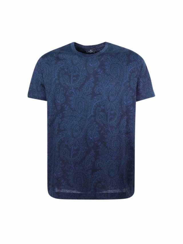 ETRO エトロ ブルー Blu Tシャツ メンズ 秋冬2023 1Y020/9275 200