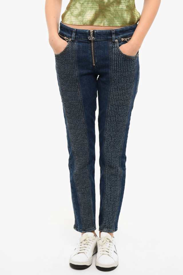 DIESEL ディーゼル デニム A05569 09D22 01 レディース MID-WASHED D-VISION SKINNY JEANS  WITH RUFFLED DETAILING 【関税・送料無料】【｜au PAY マーケット