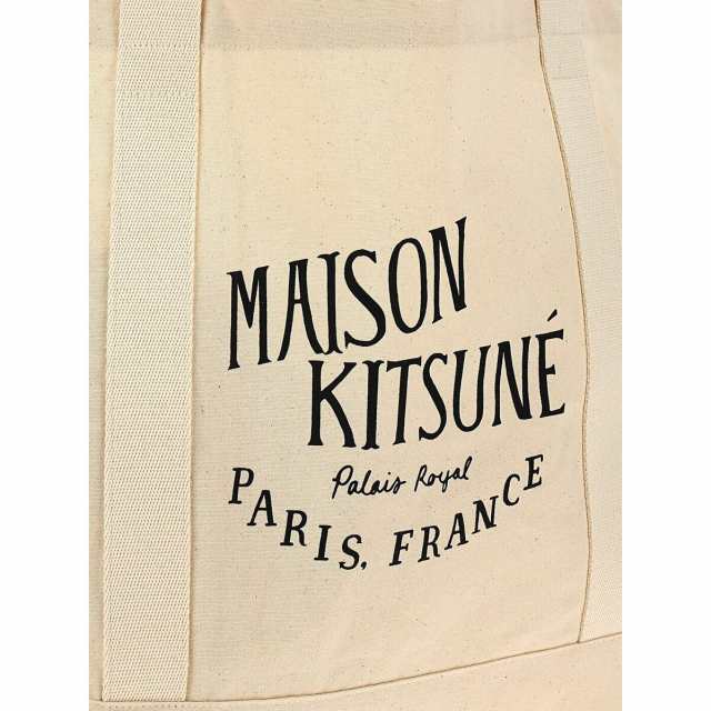 MAISON KITSUNE メゾン キツネ ベージュ Beige Shopping logo トート