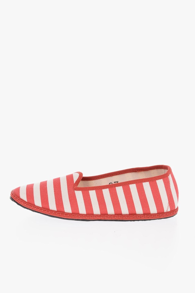 VIBIVENEZIA ヴィビ ヴェネツィア フラットシューズ WS19FGO49CA04CO/K GR レディース STRIPED TWO-TONE  CANVAS FURLANE BALLET FLATS 【｜au PAY マーケット