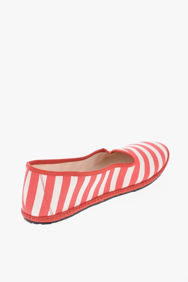 VIBIVENEZIA ヴィビ ヴェネツィア フラットシューズ WS19FGO49CA04CO/K GR レディース STRIPED TWO-TONE  CANVAS FURLANE BALLET FLATS 【｜au PAY マーケット