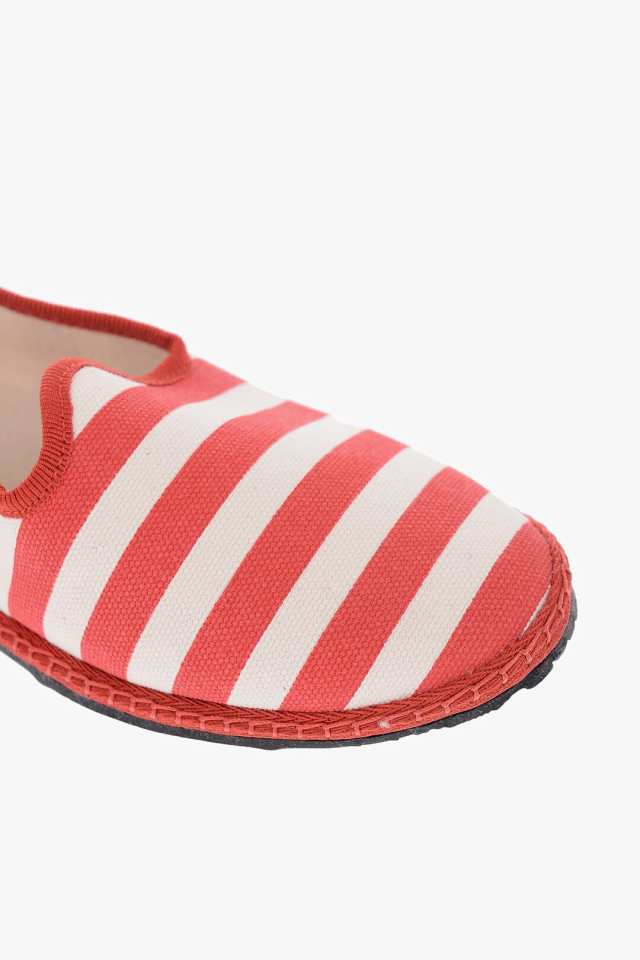 VIBIVENEZIA ヴィビ ヴェネツィア フラットシューズ WS19FGO49CA04CO/K GR レディース STRIPED TWO-TONE  CANVAS FURLANE BALLET FLATS 【｜au PAY マーケット