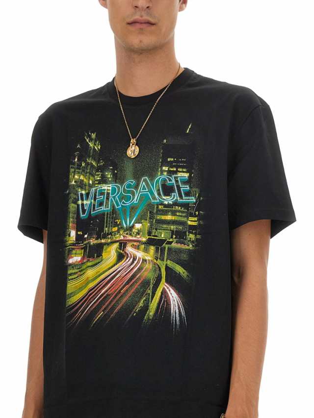 VERSACE ヴェルサーチ ブラック NERO Tシャツ メンズ 秋冬2023 1012551_1A089922B510  【関税・送料無料】【ラッピング無料】 ia｜au PAY マーケット