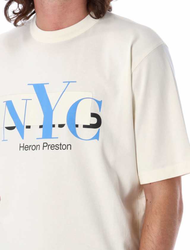 HERON PRESTON ヘロン プレストン ホワイト WHITE Tシャツ メンズ 秋冬2023 HMAA032F23JER0060446  【関税・送料無料】【ラッピング無料】｜au PAY マーケット