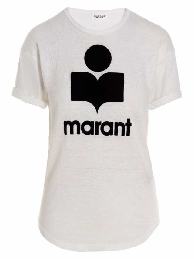 ISABEL MARANT ETOILE イザベル マラン エトワール ホワイト White/Black Tシャツ レディース 秋冬2023  23PTS0004FAA1N09E20WH 【関税・｜au PAY マーケット