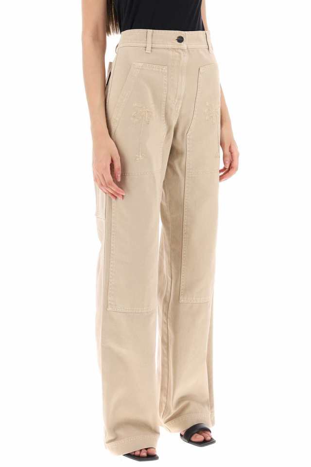 PALM ANGELS パーム エンジェルス ベージュ BEIGE パンツ レディース 秋冬2023 PWCF008E23FAB0016161  【関税・送料無料】【ラッピング無｜au PAY マーケット