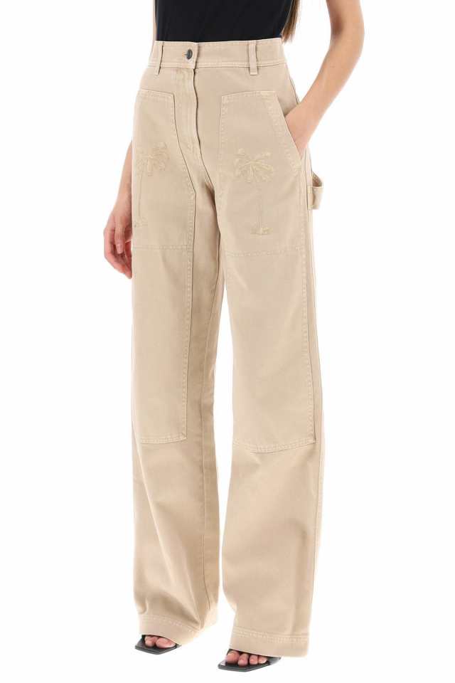 PALM ANGELS パーム エンジェルス ベージュ BEIGE パンツ レディース 秋冬2023 PWCF008E23FAB0016161  【関税・送料無料】【ラッピング無｜au PAY マーケット