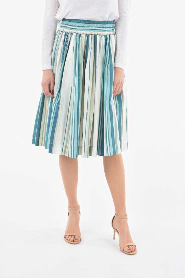 WOOLRICH ウールリッチ スカート COWWGON0334UT1510 364 レディース STRIPED POPELINE COTTON  FLARED SKIRT 【関税・送料無料】【ラッピ｜au PAY マーケット