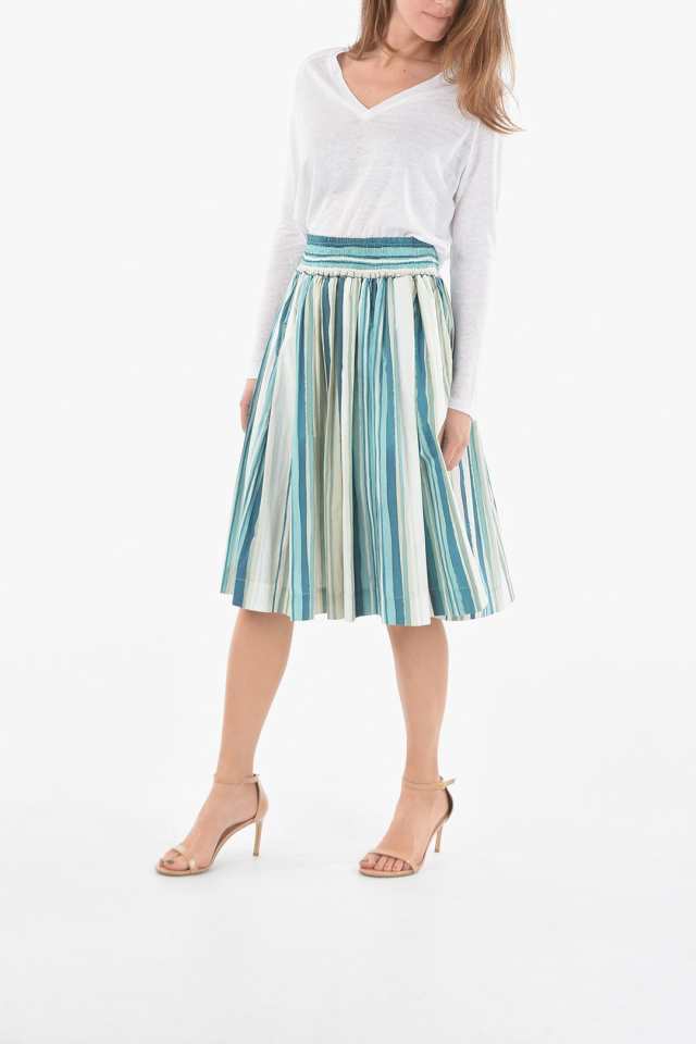 WOOLRICH ウールリッチ スカート COWWGON0334UT1510 364 レディース STRIPED POPELINE COTTON  FLARED SKIRT 【関税・送料無料】【ラッピ｜au PAY マーケット