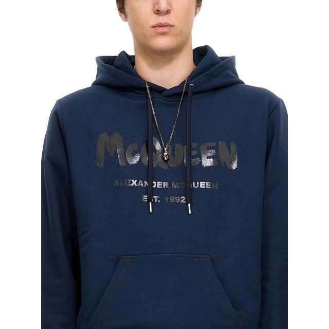 ALEXANDER MCQUEEN アレキサンダー マックイーン BLU トレーナー メンズ 秋冬2022 688715_QTZ810903 【 ラッピング無料】 ia バーゲンセール Blu Alexander mcqueen logo embroidered sweatshirt 秋冬  QTX 関税・送料無料ラッピング無料 ik