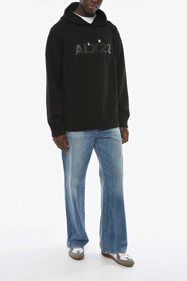 アリクス ALYX  22AW  TREATED LOGO CREWNECK SWEATER ペイントロゴクルーネックニット メンズ L