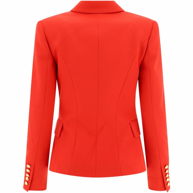 BALMAIN バルマン レッド Red Double-breasted blazer with gold buttons ジャケット レディース  秋冬2023 BF1SG008WC093KB 【関税・送料｜au PAY マーケット