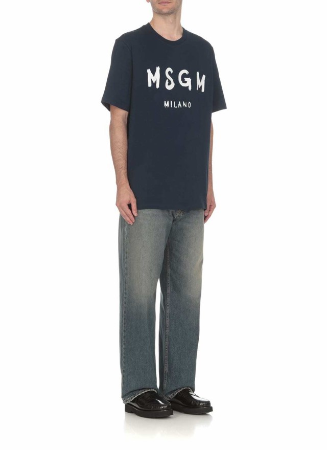 MSGM エムエスジーエム ブルー Blue Tシャツ メンズ 秋冬2023 3540MM510 23779889  【関税・送料無料】【ラッピング無料】 ia｜au PAY マーケット