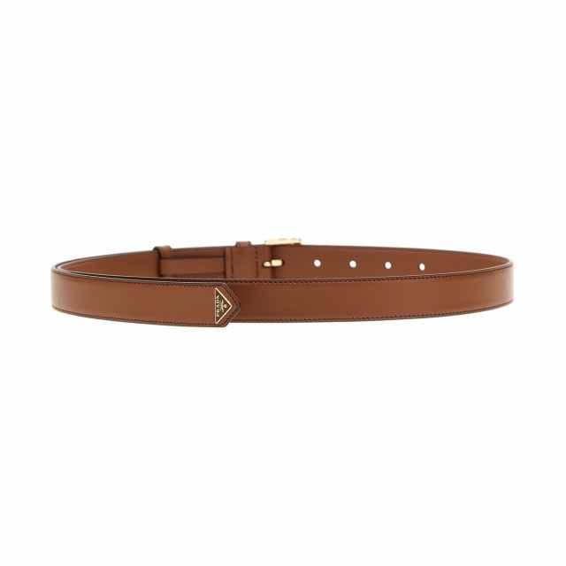 PRADA プラダ Brown Logo leather belt ベルト レディース 秋冬2023