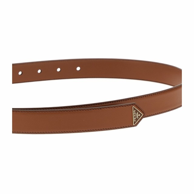 PRADA プラダ Brown Logo leather belt ベルト レディース 秋冬2023