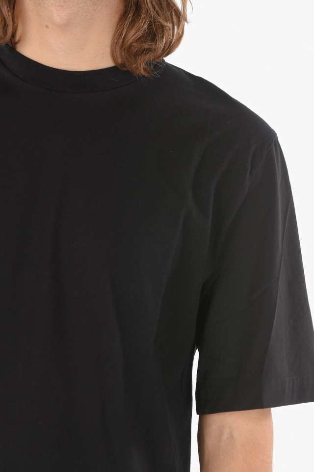 NEIL BARRETT ニール バレット トップス BJT051C S534S 0101 メンズ JERSEY MINIMAL T-SHIRT  WITH STRETCHY-NYLON SLEEVES 【関税・送料｜au PAY マーケット