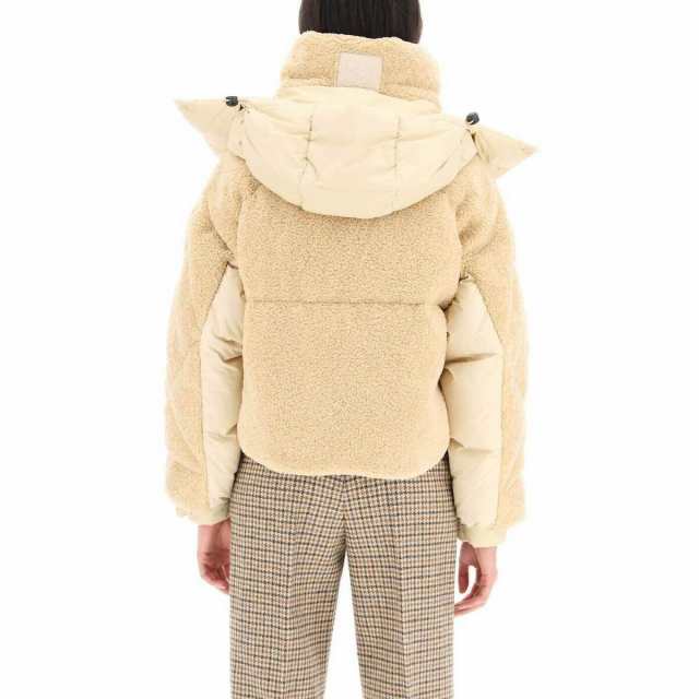 BACON ベーコン Beige Bacon puffa ring bear teddy cropped puffer