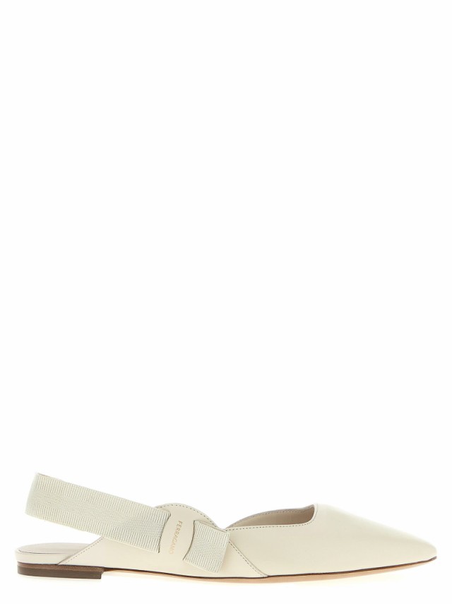 FERRAGAMO フェラガモ ホワイト White フラットシューズ レディース