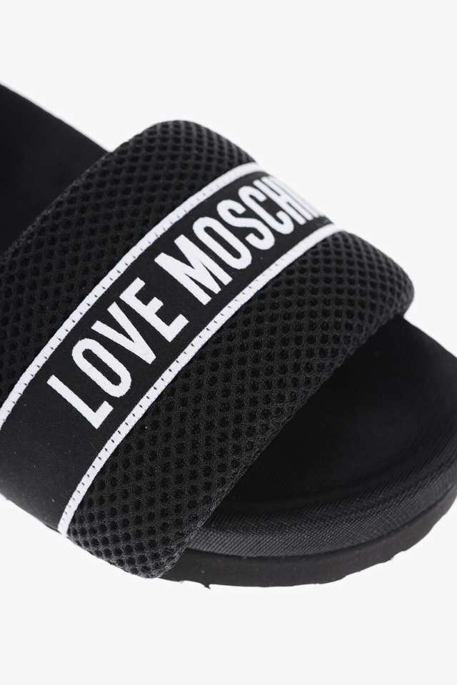 モスキーノ レディース サンダル シューズ Logo Slides Black-