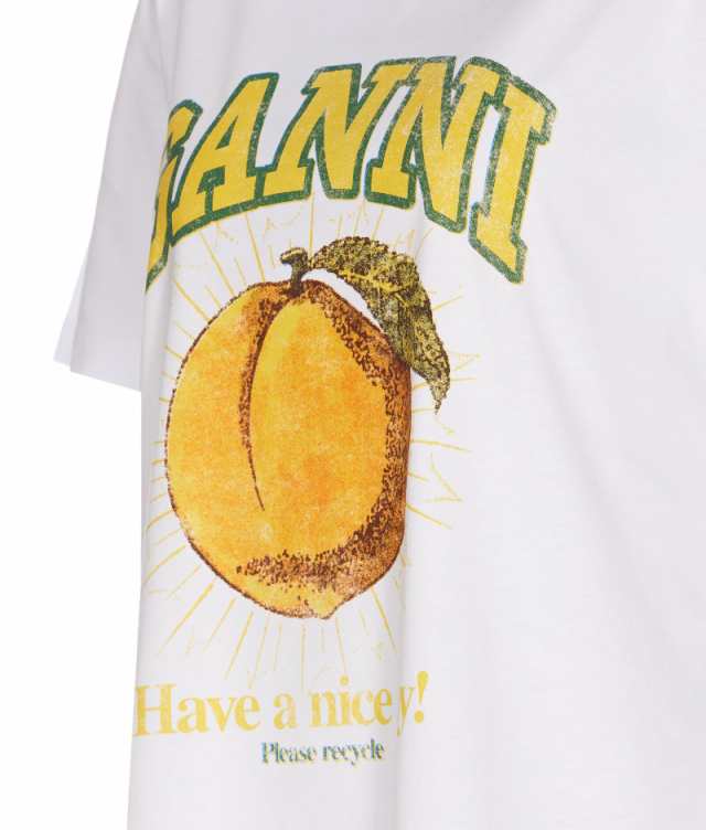 GANNI ガニー WHITE Tシャツ レディース 秋冬2023 T3529 151 【関税・送料無料】【ラッピング無料】 ia｜au PAY  マーケット