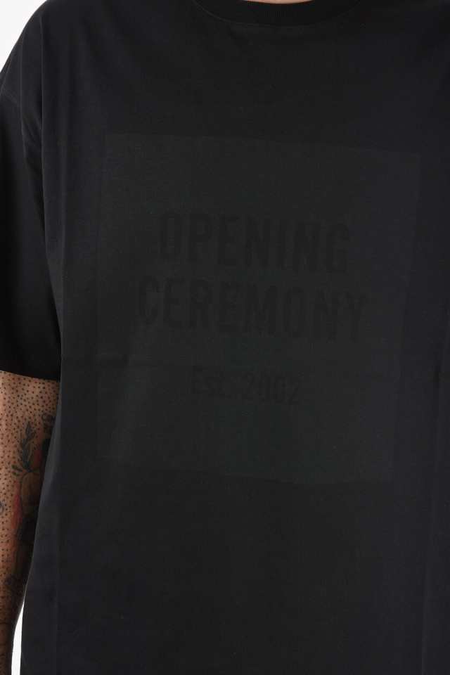 OPENING CEREMONY オープニングセレモニー トップス YMAA001F21JER0011010 メンズ CREW NECK BOX  LOGO COTTON T-SHIRT 【関税・送料無料｜au PAY マーケット