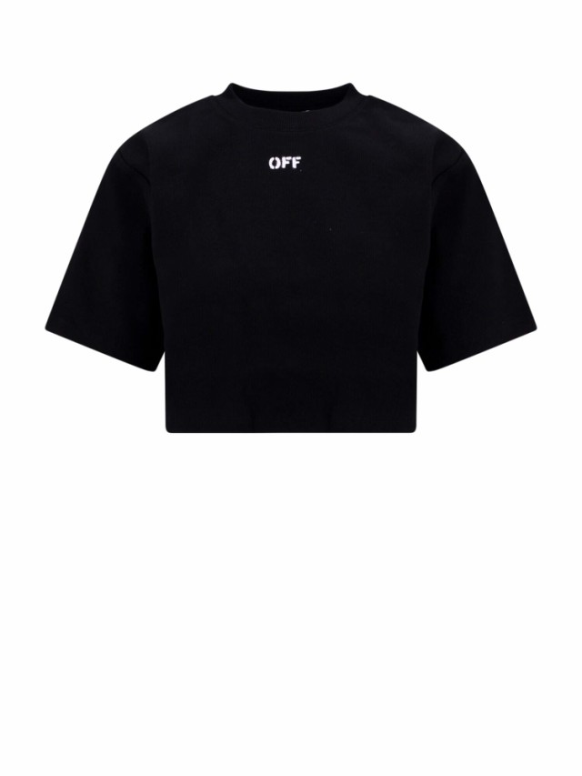 OFF WHITE オフホワイト Tシャツ レディース 秋冬2023 OWAA081F23JER001 1001 BLACK WHITE  【関税・送料無料】【ラッピング無料】 ia｜au PAY マーケット