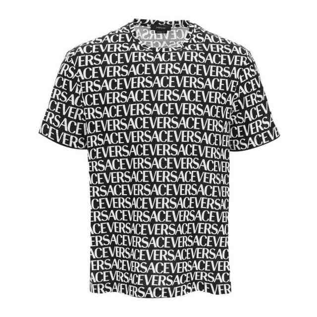 VERSACE ヴェルサーチ Colori misti Versace all-over logo t-shirt T