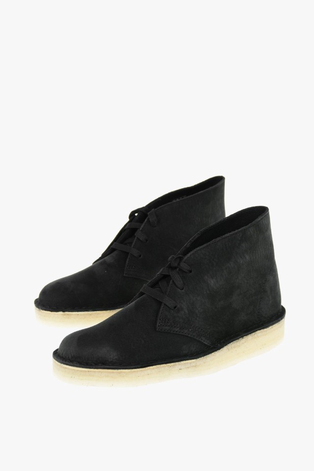 CLARKS クラークス Black ドレスシューズ 163249/0001BLACKNUBUK レディース LEATHER COAL DESERT  BOOTS WITH CONTRASTING SOLE 【関税・｜au PAY マーケット