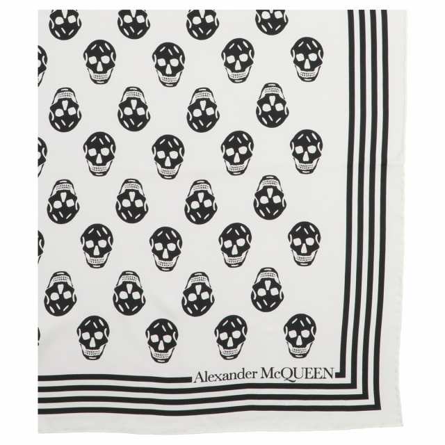 ALEXANDER MCQUEEN アレキサンダー マックイーン White/Black Mini Skull scarf ファッション小物  レディース 春夏2023 5909293001Q9260 ｜au PAY マーケット