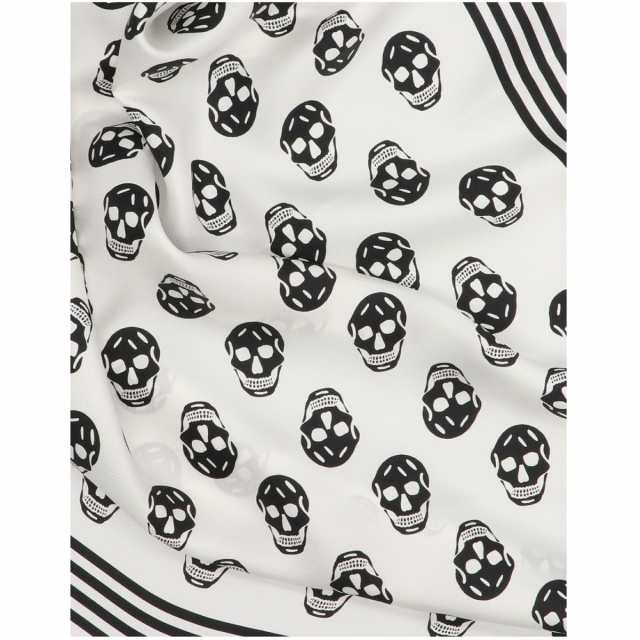 ALEXANDER MCQUEEN アレキサンダー マックイーン White/Black Mini Skull scarf ファッション小物  レディース 春夏2023 5909293001Q9260 ｜au PAY マーケット