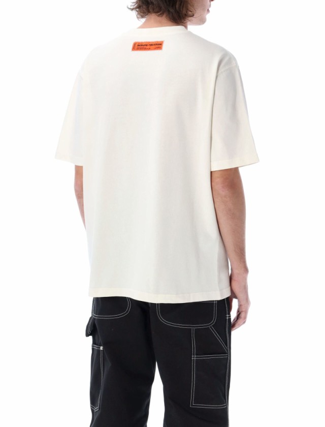 在庫超歓迎 HERON PRESTON ヘロン プレストン White BLACK Tシャツ