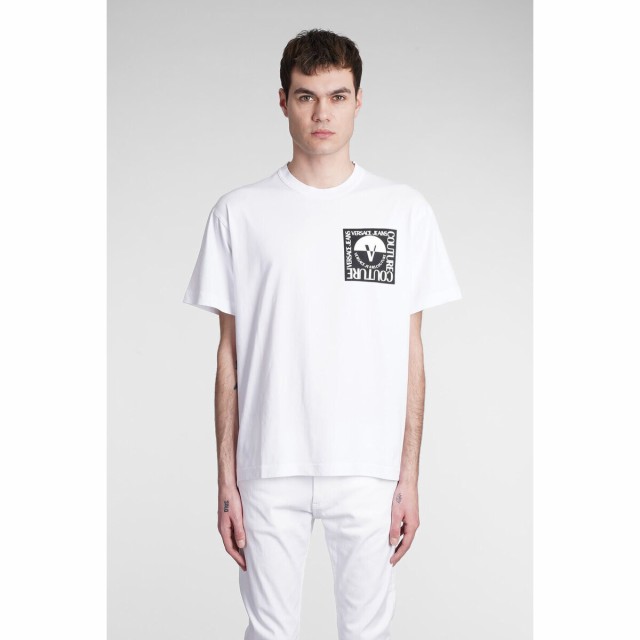 VERSACE JEANS COUTURE ヴェルサーチ ジーンズ クチュール white Tシャツ メンズ 春夏2023  74GAHT15CJ00O003 【関税・送料無料】【ラッピ｜au PAY マーケット