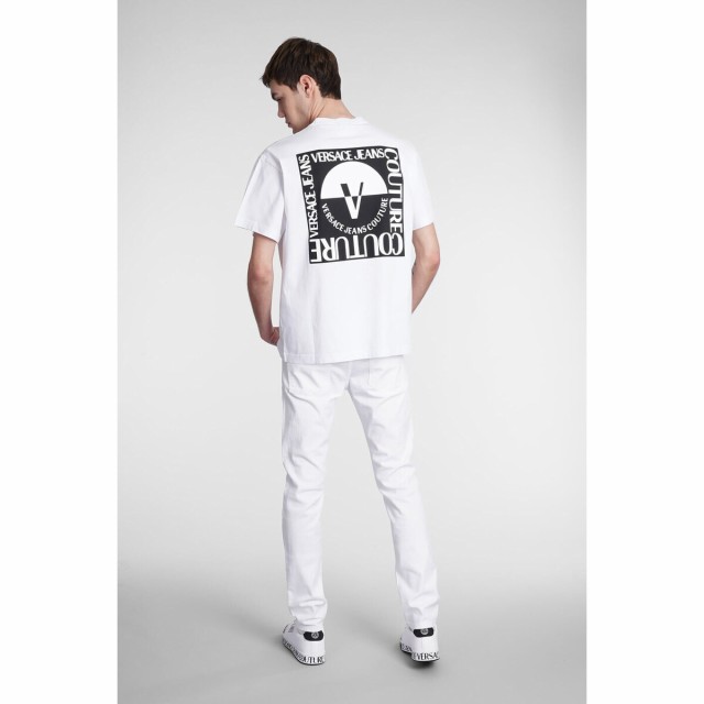 VERSACE JEANS COUTURE ヴェルサーチ ジーンズ クチュール white Tシャツ メンズ 春夏2023  74GAHT15CJ00O003 【関税・送料無料】【ラッピ｜au PAY マーケット