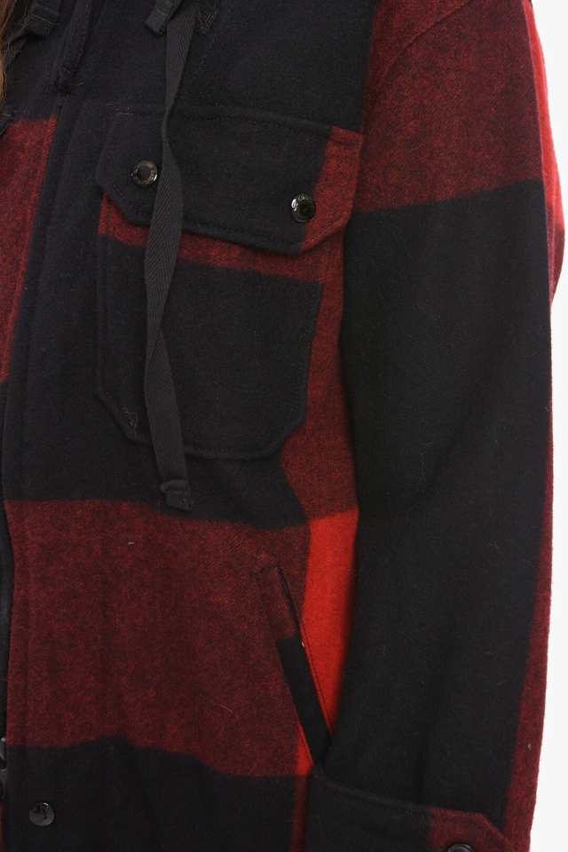 WOOLRICH ウールリッチ Red コート COWRCPS0040BPWM2100 レディース WOOL HOODIE COAT WITH  CHECK PATTERN 【関税・送料無料】【ラッピン｜au PAY マーケット