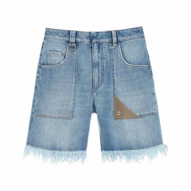 FENDI フェンディ Blu Fendi denim shorts with fringed hem スイム