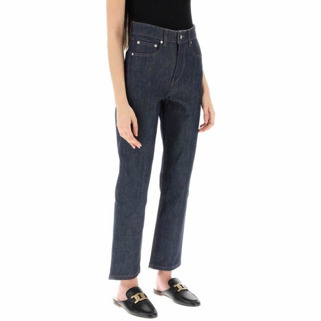 MAISON KITSUNE メゾン キツネ ブルー Blu Maison kitsune cropped straight jeans デニム  レディース 春夏2023 JW01163WW5020 【関税・｜au PAY マーケット