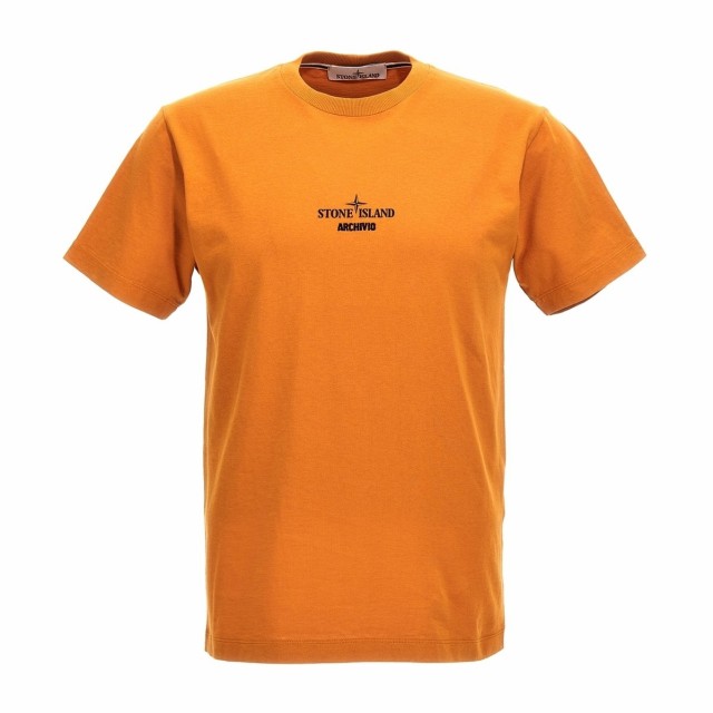 STONE ISLAND ストーン アイランド Orange Logo T-shirt Tシャツ