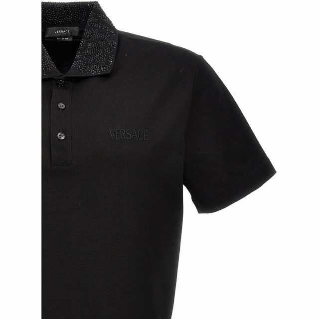 VERSACE ヴェルサーチ Black Logo sequin polo shirt トップス メンズ 秋冬2023  10106121A076481B000 【関税・送料無料】【ラッピング無｜au PAY マーケット